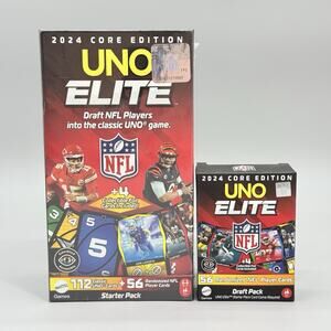 2024 Core Edition Uno Elite NFL Draft Pack Booster Box 56 + Sealed 4 FOIL Cards